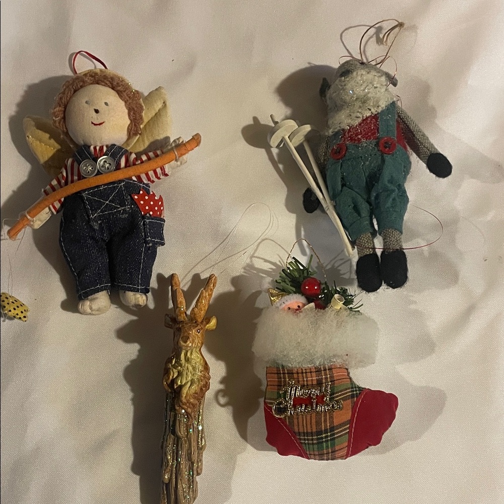 Festive Ornament Set with Red and Blue Accents